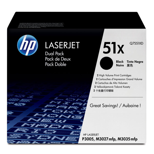 HP (51X) Q7551XD Toner Black Doppelpack